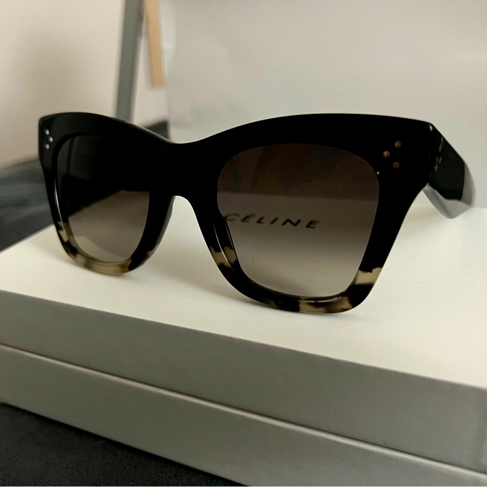 CELINE 50MM CL4004IN Cat Eye Sunglasses Gradient Grey Black
